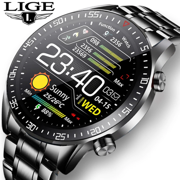 LIGE 2021 New Men Smart watch heart rate Blood pressure waterproof