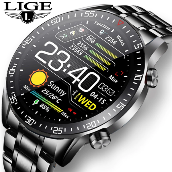 LIGE 2021 New Men Smart Watch Heart Rate Blood Pressure Waterproof 